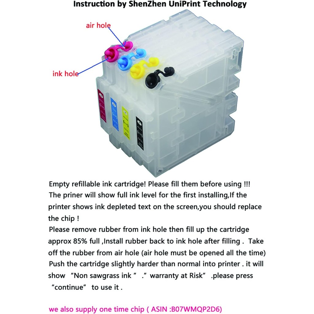 ตลับหมึกสําหรับ Ricoh Sawgrass Virtuoso SG400 SG800 SG400NA / EU SG800NA EU ตลับหมึกรีฟิลที่ว่างเปล่