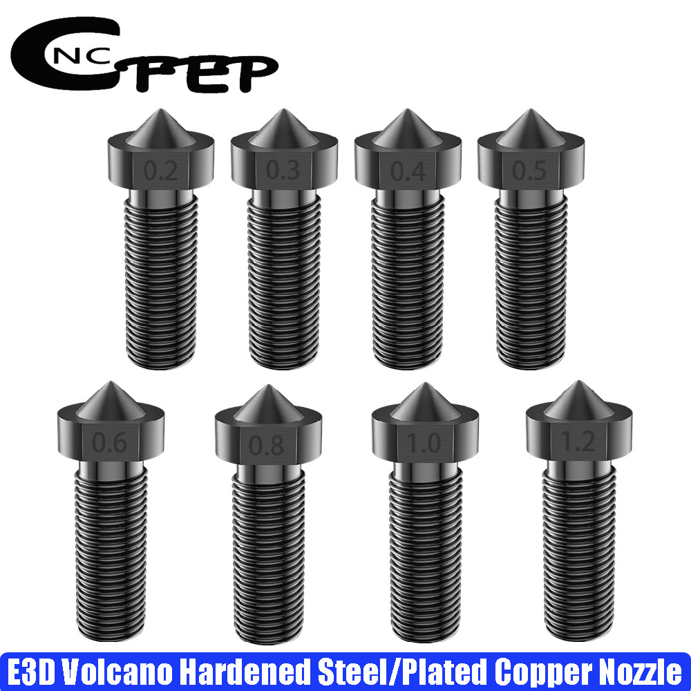 High Quality E3D Volcano Hardened Steel Nozzle 3D Printer Parts Hotend M6 Brass E3D Volcano Nozzles 