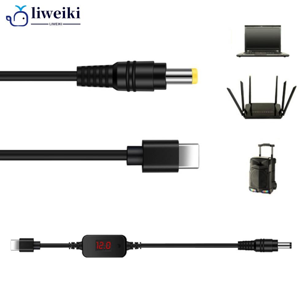 LIWEKI USB C ถึง 5.5x2.1 มม.5V 9V 12V 15V 20V แรงดันไฟฟ้าแบบปรับได้สําหรับเราเตอร์แล็ปท็อป Q8Z8