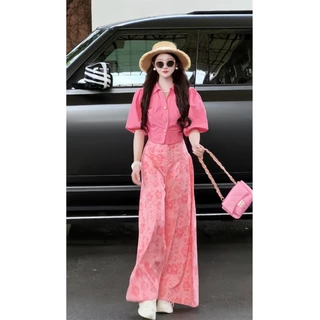 Chili Koko เสื้อสีเหลือง เสื้อเชิ้ตแขนพองคอวีสไตล์ฝรั่งเศส ทรงสั้น สวยงาม สำหรับผู้หญิงในช่วงฤดูร้อน W626