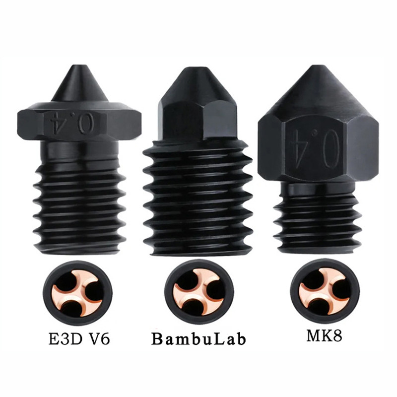 Hardened Steel Nozzle CHT Clone High-Flow Nozzle For Bambu Lab X1 E3D V6 MK8 Printer Accessories