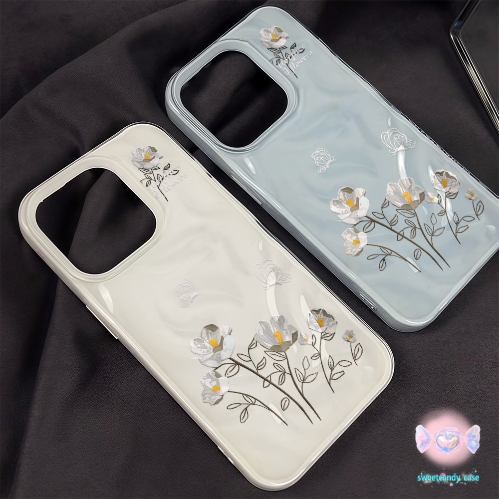 💖จัดส่งในพื้นที่💖 เคสเหมือนอุกกาบาต สีขาว ช่อดอกไม้ การออกดอก  สําหรับIPhone16 15 14 13 12 11 7 8plus Pro Promax X XR XS - รูปที่ 7