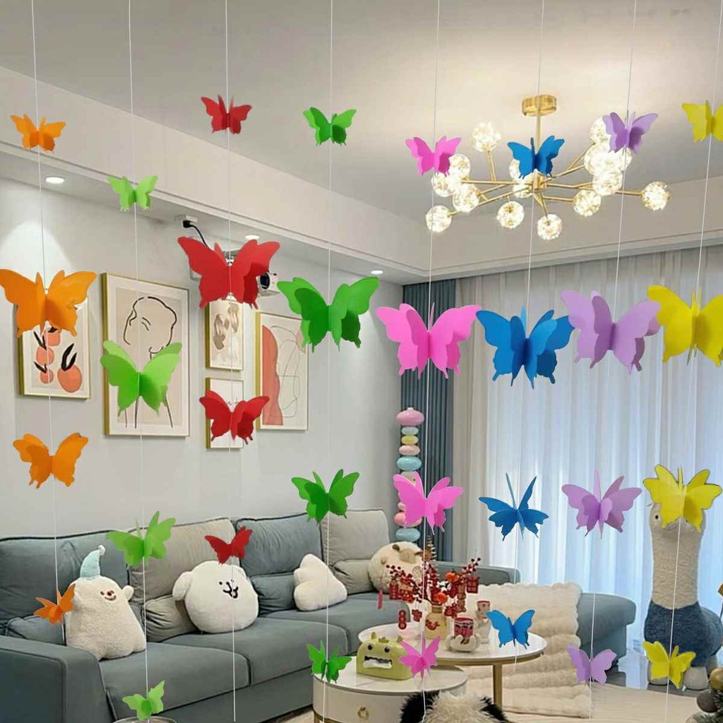 DIY paper สายแขวนตกแต่งผีเสื้อ 3D เลือกสี 888MA