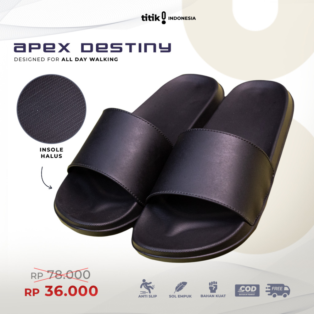 สินค้าใหม่รองเท้าแตะผู้ชายไม่มีกาวกันน้ํากันลื่น Textured Sole Size 40-44 Apex