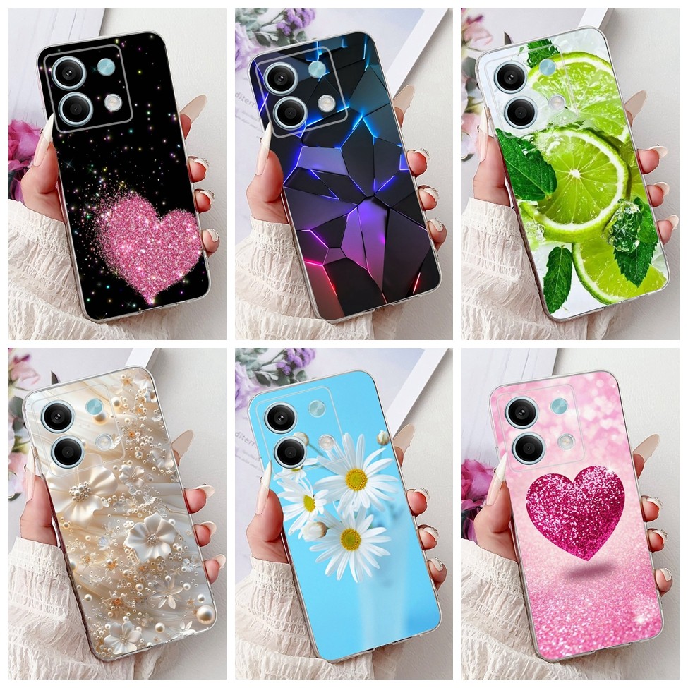 Clear สําหรับ Redmi หมายเหตุ 13 5G กรณีผีเสื้อหรูหรา Love แฟชั่นดอกไม้ Cool หล่อ Lion ทาสี 2312DRAAB