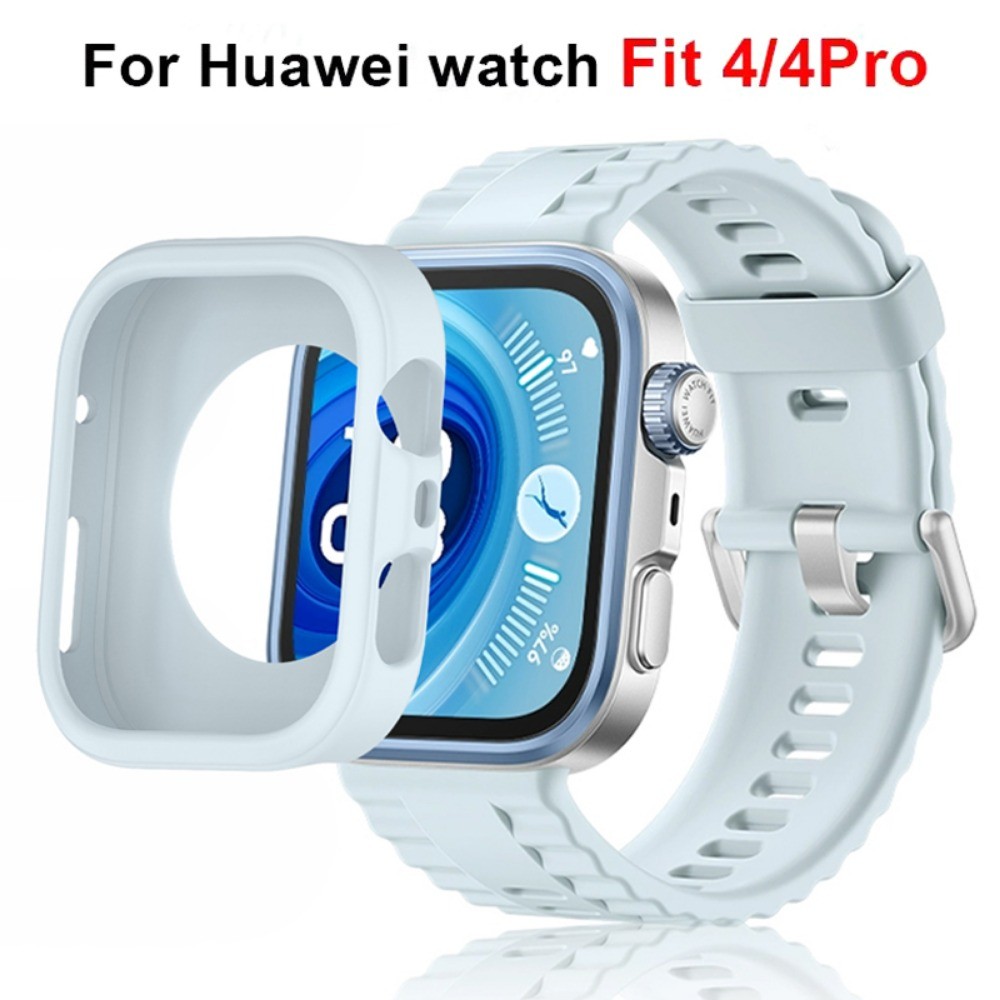 สายรัดซิลิโคน + สําหรับ Huawei Watch Fit 4 Fit 4pro Smart Watchband Soft Protector Shell