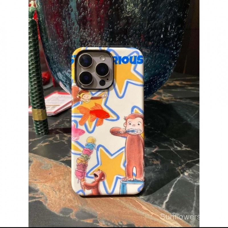 เคสโทรศัพท์โทรศัพท์ เหมาะสําหรับ iPhone Curious Monkey Film เคสโทรศัพท์สองในหนึ่งเดียวเหมาะสําหรับ i