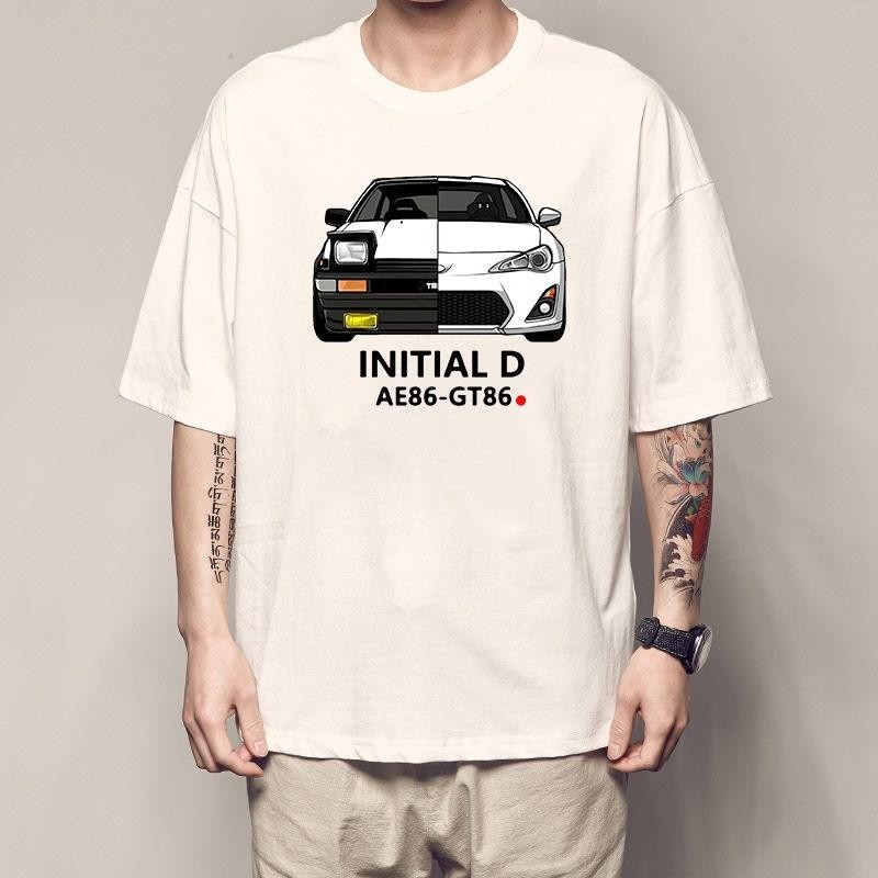 K&M เสื้อยืด INITIAL D AE86-GT86 สไตล์ไทย แซ่บมาก!เสื้อยืดคอตตอนชาย
