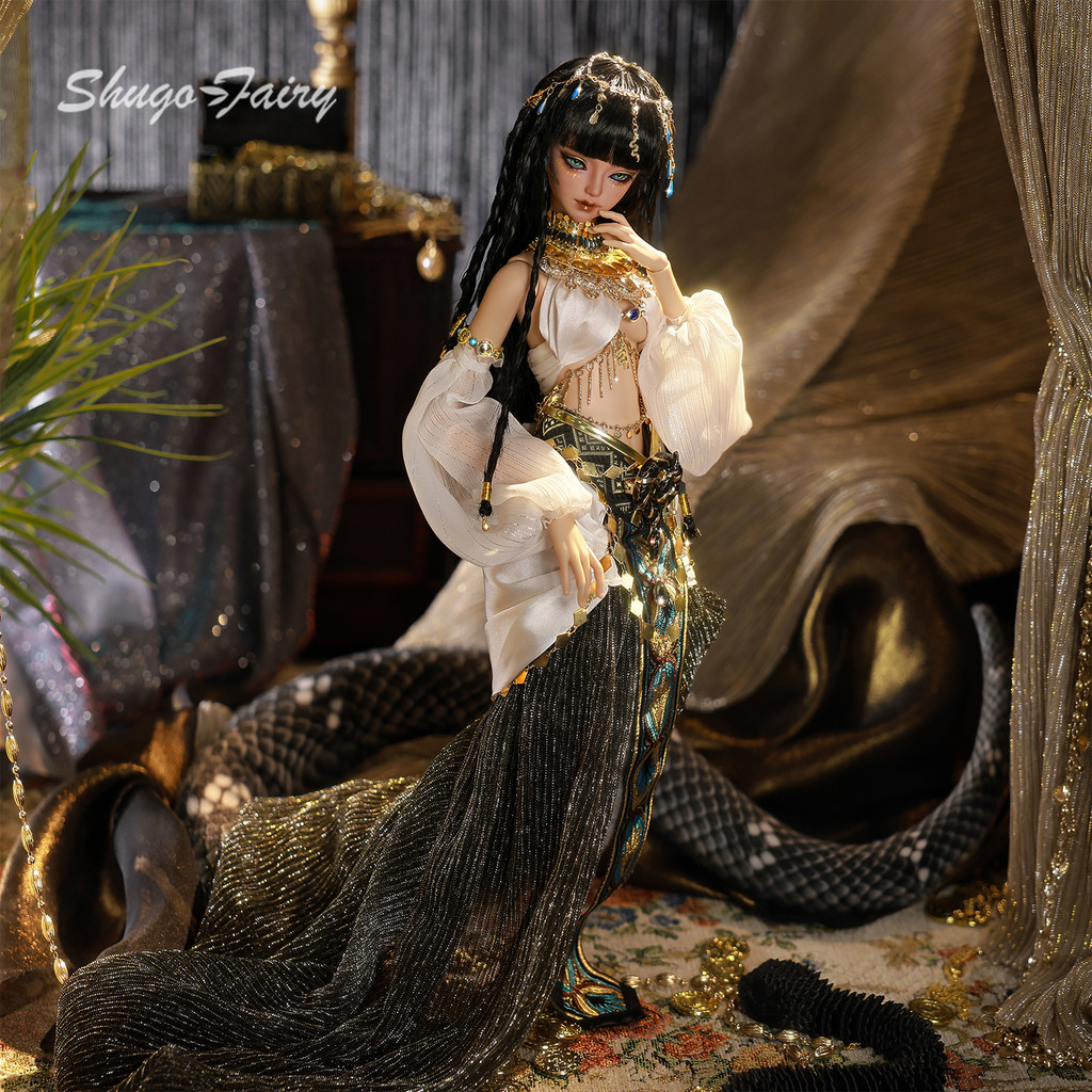 ตุ๊กตา BJD อียิปต์ 1/4 ครบชุด - เทพธิดางู Uraeus Handmade Was-scepter Fantasy Defender Human Feet Tail ชุด ShugaFairy