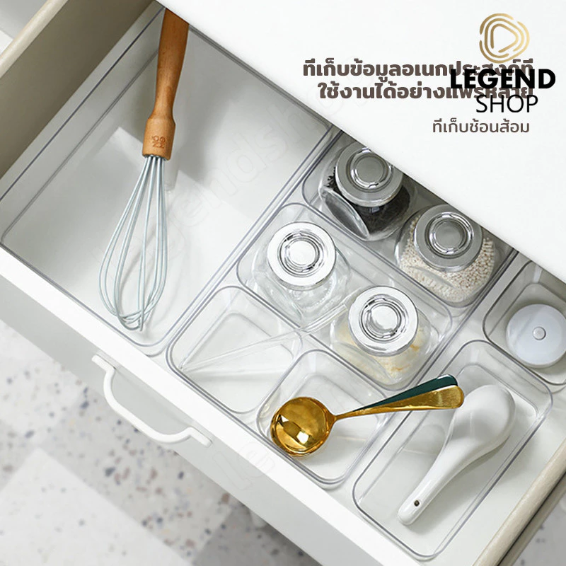 กล่องพาร์ทิชันลิ้นชักพลาสติกใส กล่องลิ้นชักพลาสติกใส อะคริลิคใส เก็บเครื่องประดับ เครื่องเขียน เครื่องสําอาง ช้อนส้อม thumbnail 4