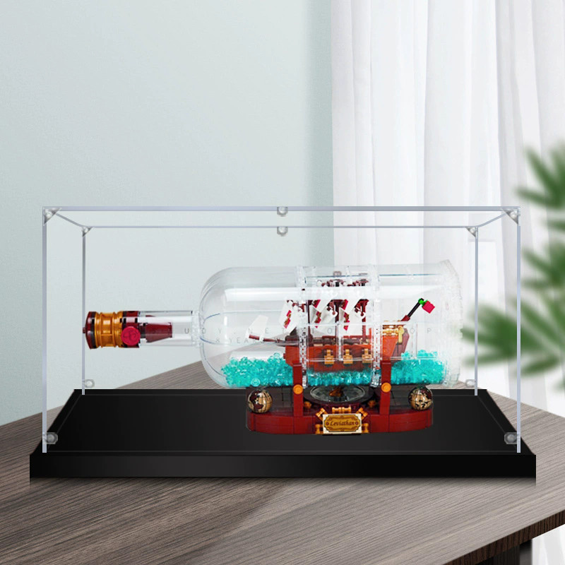 กล่องใส่เลโก้ Lego 21313 Ship in a Bottle เรือในขวด กล่องอะคริลิคใส ใส่ Labubu Zimomo ตู้โชว์กันฝุ่น