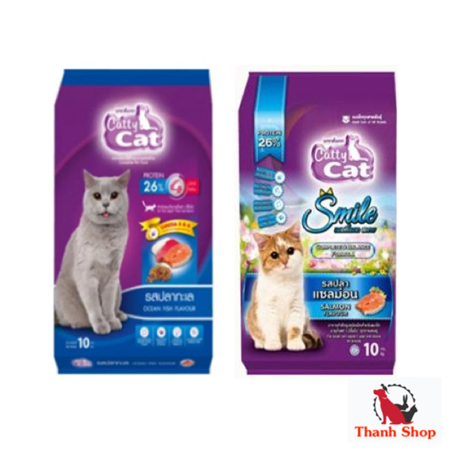 อาหารเม็ดแมว Catty Cat FT69 รสปลาทะเล , FT16 รสแซลมอล แมวโต 10 kg คุ้มค่า! สุขภาพดีเต็มถุง.