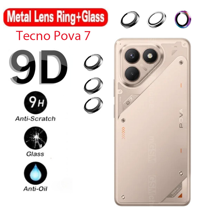 ป้องกันหน้าจอสําหรับ Tecno Pova 7 Pova7 Ultra Pro Pova7Pro 4G 5G 2025 ตําแหน่งโลหะกล้องกลับเลนส์กระจ