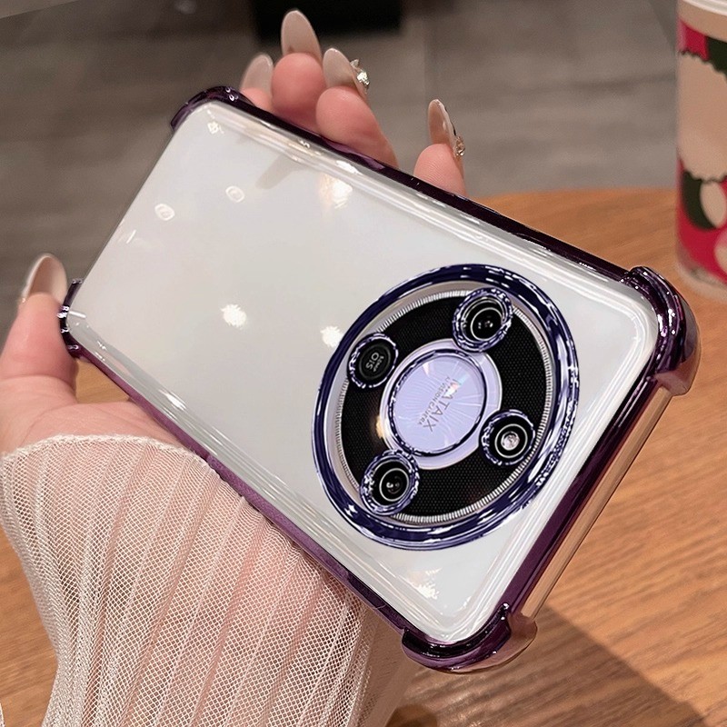 สี่มุม Anti-shock เคสโทรศัพท์สําหรับ Honor X70 เลนส์ป้องกันชุบกันกระแทกป้องกันปกหลังสําหรับ Honor X7