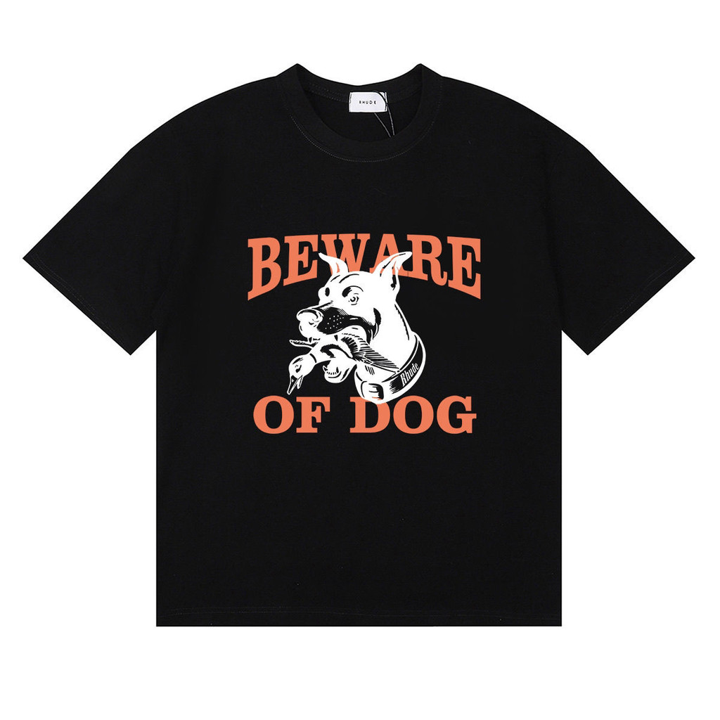 เสื้อยืดแขนสั้นRhude Hound Print ผ้าฝ้าย 100%