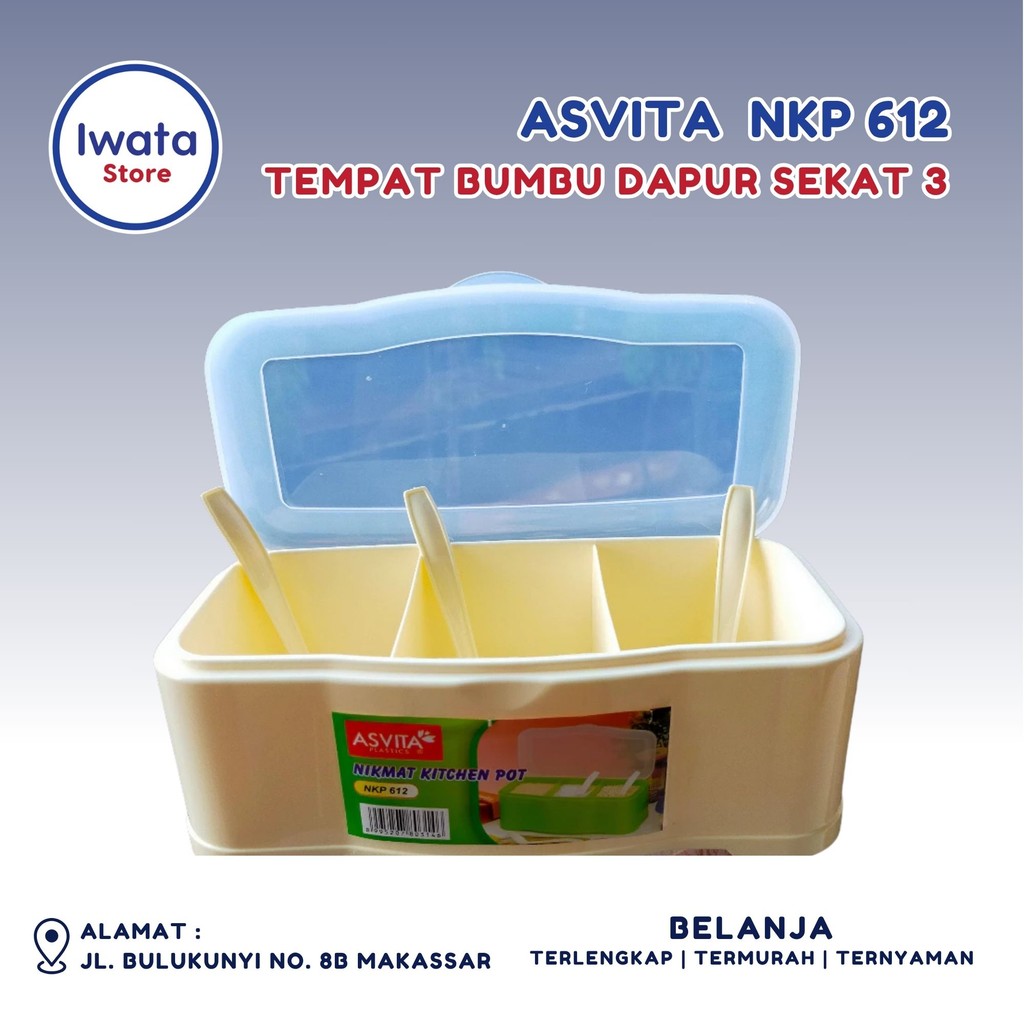 ASVITA NKP 612 กระปุกเครื่องเทศ 3 ส่วน - หม้อครัวแสนอร่อย
