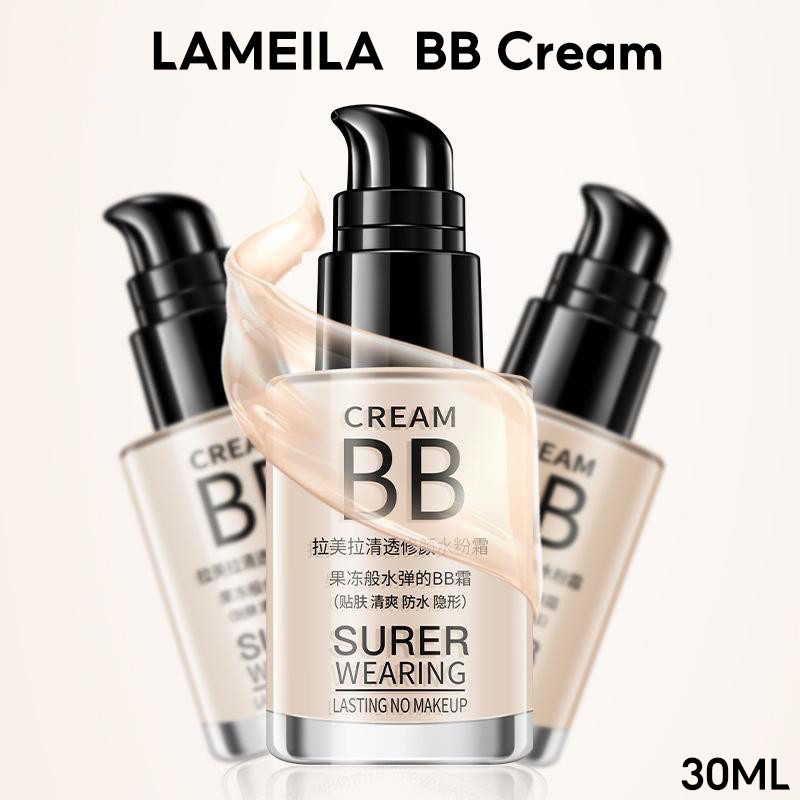 พร้อมส่ง บีบีครีมรองพื้นกันน้ำสุดพลังง ปริมาณ30ML กันแดดกันน้ำกันเหงื่อ ปกปิดดีเยี่ย LAMEILA BB CREAM