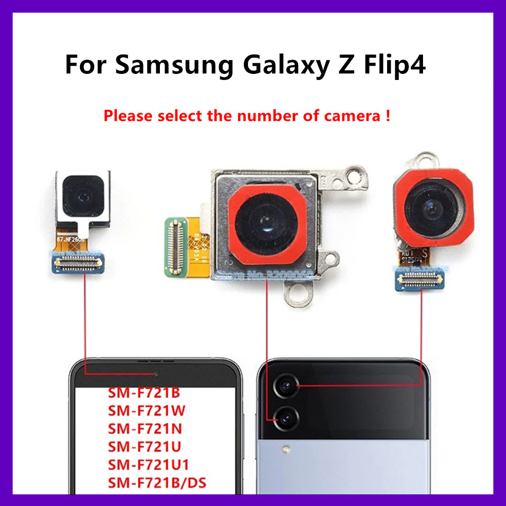 กล้องด้านหน้าด้านหลังสําหรับ Samsung Galaxy Z Flip4 5G SM-F721B F721 F721U ด้านหน้า Selfie กลับ Back