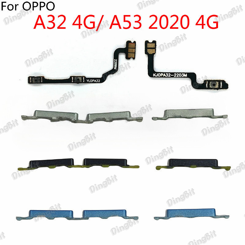 สําหรับ OPPO A32 A53 2020 4G เปิดปุ่มปิดปุ่มควบคุมปุ่มปรับระดับเสียง Flex Cable อะไหล่