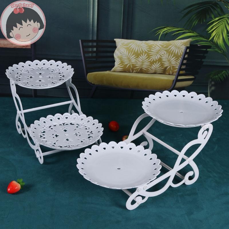 Gent 1PC Nordic ชั้นวางขนมวัสดุพลาสติก Party ขนมตกแต่งอาหารจานผลไม้สีขาววันเกิดเค้กขาตั้ง EN