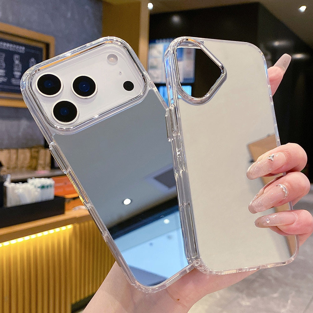 หรูหราชุบ Make Up กระจกเคสโทรศัพท์สําหรับ iPhone 17 Air 11 12 13 14 15 16 Pro Max Plus XS XR ฮาร์ดอะคริลิคกันกระแทก
