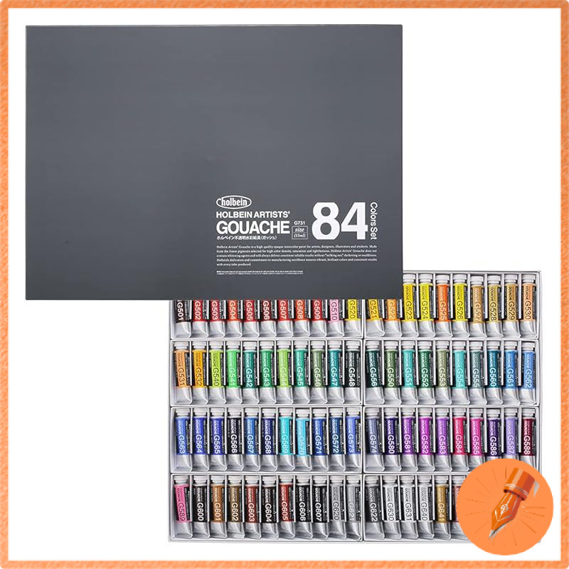 Holbein Opaque Watercolor Paint (Gouache) G731 15ml 84-Color Set 03731