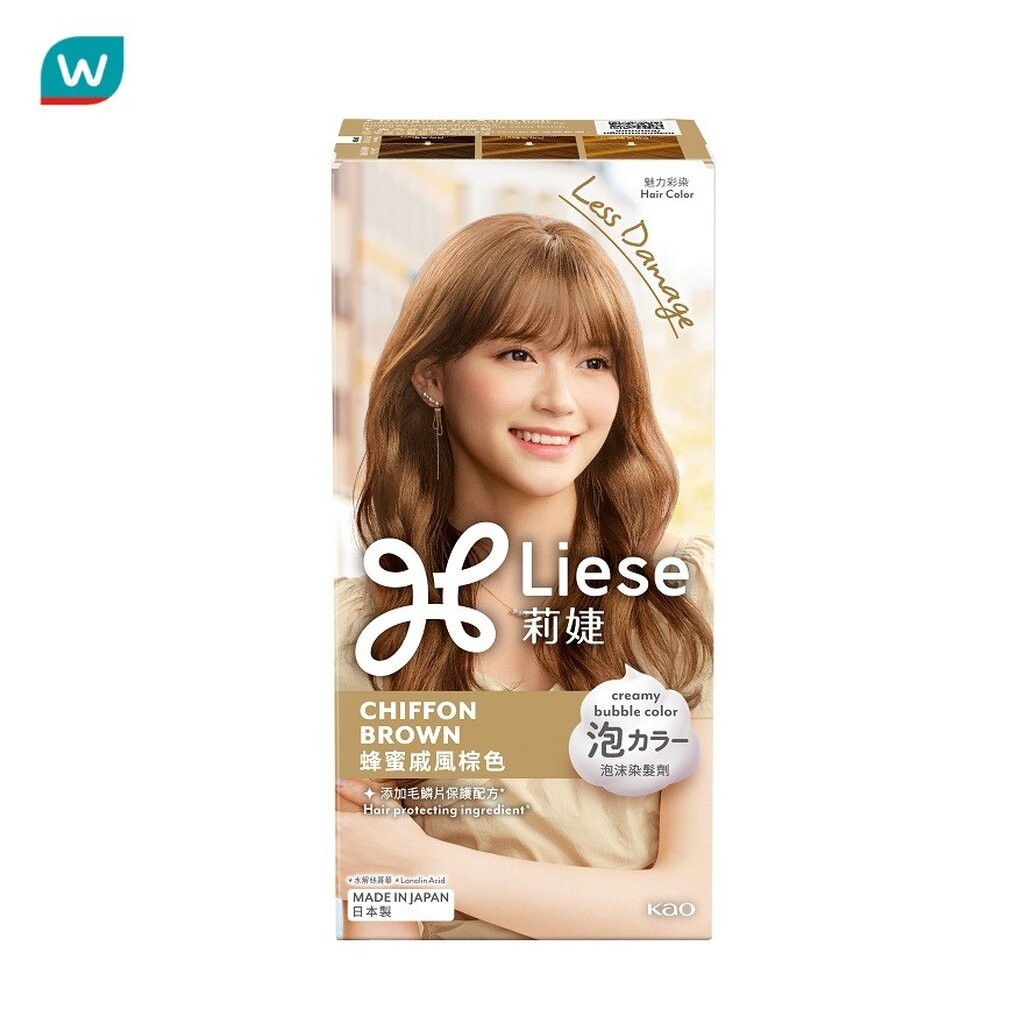Liese ลิเซ่ ครีมมี่ บับเบิ้ล คัลเลอร์ ชิฟฟ่อน บราวน์ น้ำตาลอ่อนประกายสีน้ำผึ้ง