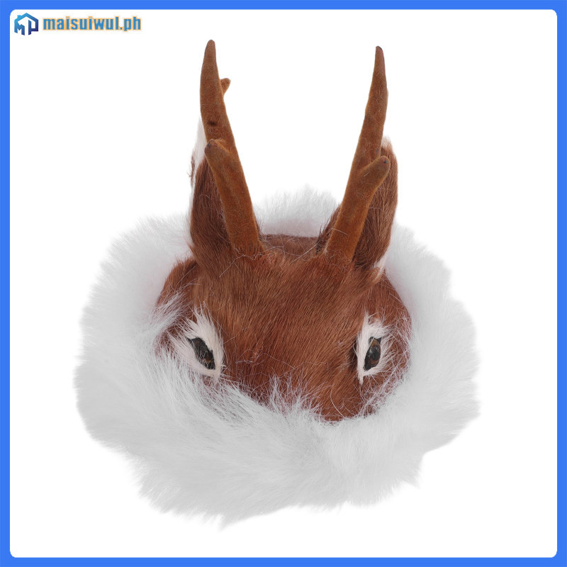 หมวกสไตล์ชาติพันธุ์ภายในรถสัตว์ Headdress Antlers ตกแต่งหมวก Roe Deer ผ้า maisuiwul