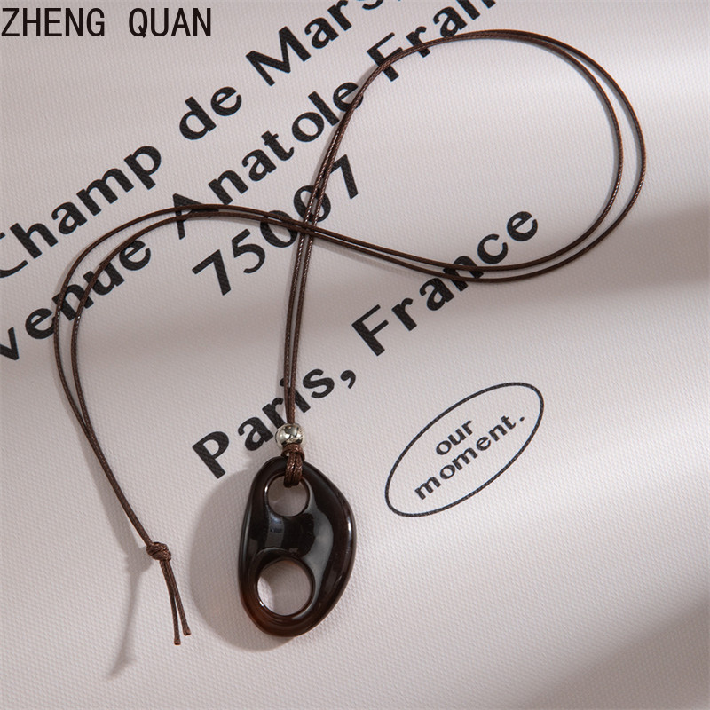 สร้อยคอมีจี้เรซินอสมมาตรแบบเรขาคณิต เครื่องประดับแฟชั่นสำหรับผู้หญิง เป็นของขวัญวันหยุดที่ยอดเยี่ยม - รูปที่ 7