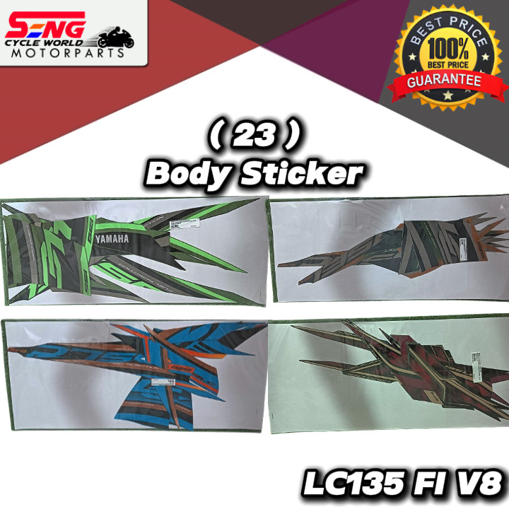 YAMAHA LC135 FI V8 (23) BODY STICKER SET- 4 COLOUR 2024-ORIGINAL THAI