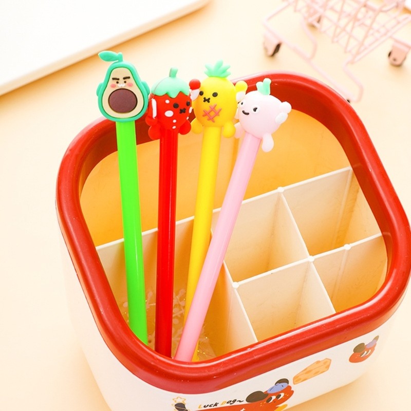 Stat 4 ชิ้นการ์ตูนธีมเจลปากกาสําหรับทุกวัน Journaling สํานักงานโรงเรียนอุปกรณ์การเขียน