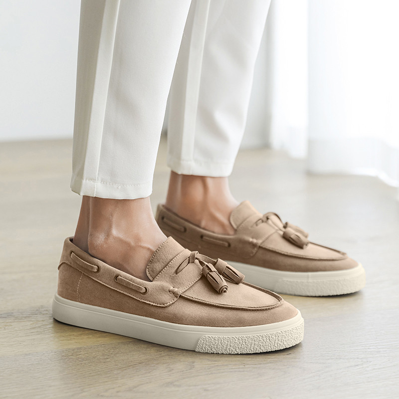 ผู้ชายรองเท้าไม่มีส้นรองเท้าเดียวรองเท้า pennyloafers รูปที่ 8