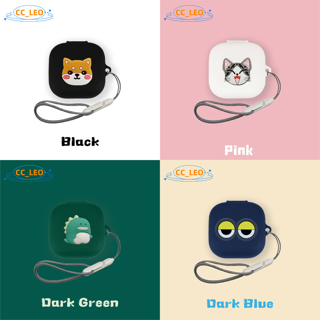 For QCY AilyBuds E20 Case Creative Shark Cartoon Dinosaur Shiba Inu Silicone Soft Case Suitable for 