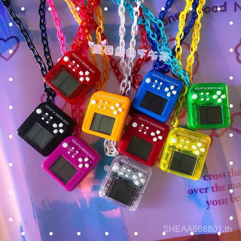 เกมคอนโซล Tetris Mini พร้อมสร้อยคอมุกแสงสว่าง สำหรับทั้งชายและหญิง