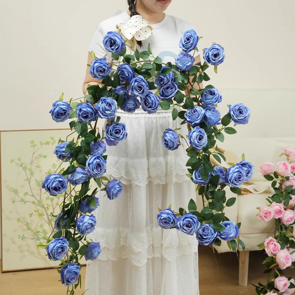 จําลอง Rose หวายประดิษฐ์ Rose Vine Immortal ดอกไม้ Vine Man ห้องนั่งเล่นเครื่องปรับอากาศตกแต่ง Wall-