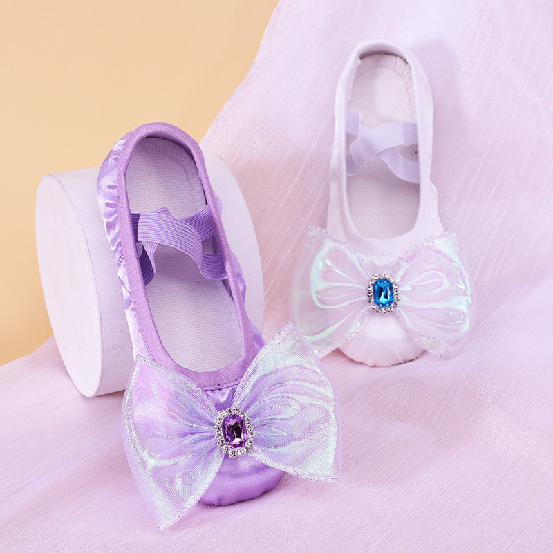 รองเท้าบัลเล่ต์เด็กหญิง Soft-Soled สำหรับฝึกเต้นรำและการเรียนรู้