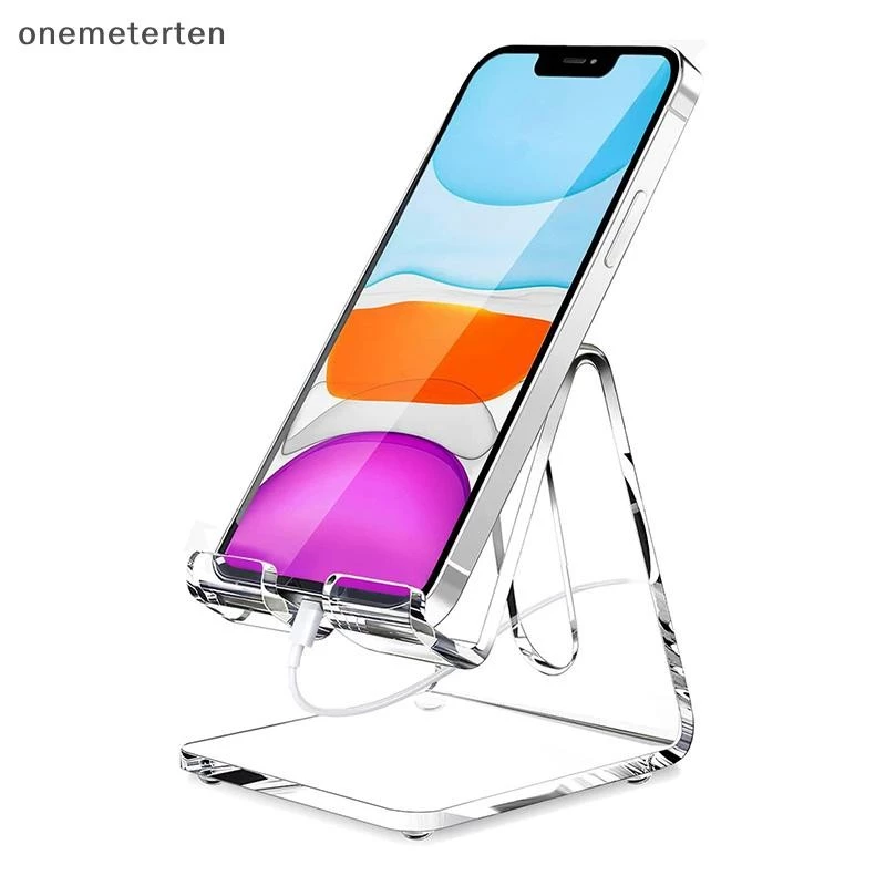 Rten ขาตั้งโทรศัพท์มือถืออะคริลิคใสโต๊ะ Dock Holder สําหรับสมาร์ทโฟน Universal Desktop Charger รองรับโทรศัพท์ Mount N