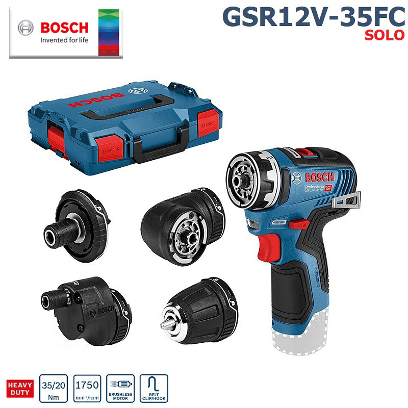 BOSCH สว่านไร้สาย 4 หัว 12V GSR12V-35FC SOLO (ตัวเปล่า) 06019H3003 รับประกันศูนย์ 1 ปี