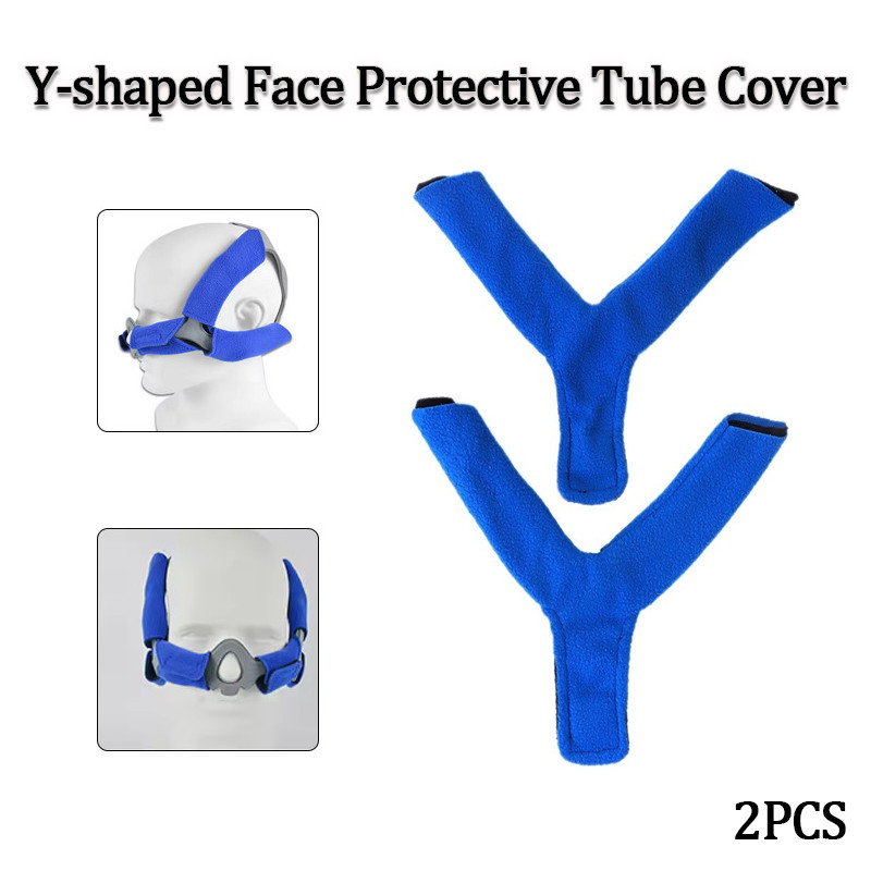 2 ชิ้น Y-Shaped Face ป้องกันหลอดฝาครอบ CPAP หมวกช่วยลดใบหน้าคอความดันเครื่องหมาย