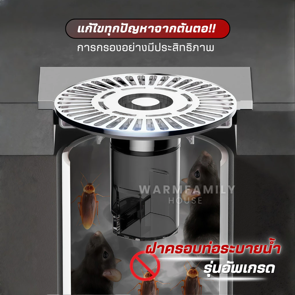 (รุ่นอัพเกรด)ฝาครอบท่อระบายน้ําของแท้100% ตะแกรงกันกลิ่น ท่อระบายน้ำ ป้องกันเศษผม เศษขยะ อุดตันท่อ ตะแกรงท่อ ระบบน้ำ thumbnail 3