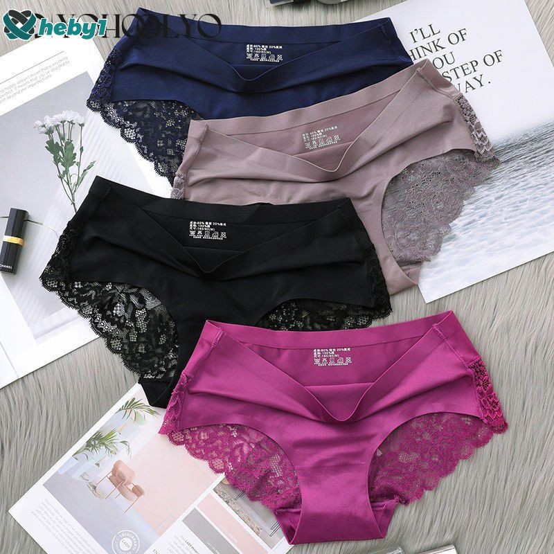 กางเกงชั้นในผ้าฝ้ายแท้สำหรับผู้หญิง กางเกงชั้นในเป้าผู้หญิง กางเกงชั้นในไซส์ใหญ่ กางเกงชั้นในเอวกลางระบายอากาศ กางเกงชั้นในลูกไม้แท้ heby1