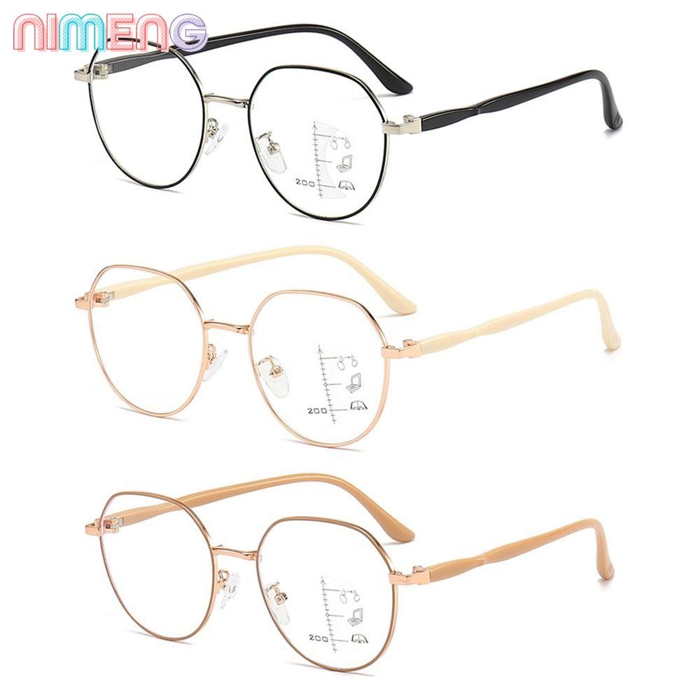 NIMENG แว่นตาโปรเกรสซีฟ-multifocal ต้านแสง.Blue.Light แบบเหล็ก สำหรับทั้งผู้ชายและผู้หญิง ใช้งานได้ทั้งใกล้และไกล สวมใส่ง่ายสบายตา