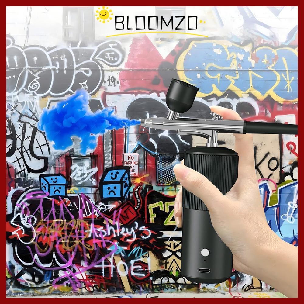 BLOOMZO Mini Airbrush Kit, สเปรย์มัลติฟังก์ชั่นแต่งหน้าแอร์บรัชย้อมผม, แอร์บรัชตัดผม|สเปรย์วาดภาพขนมเค้ก USB สเปรย์แต่งเล็บในครัวเรือน