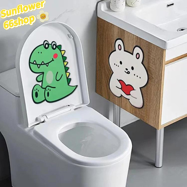 Sunflower66 สติ๊กเกอร์ดับกลิ่น สติ๊กเกอร์ดับกลิ่นห้องน้ำ ลายการ์ตูนสัตว์น่ารัก มีกาวในตัว