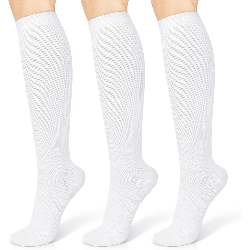 3 Pairs Compression Socks 15-20 mmhg for Men & Women, Support Socks Compression Stockings for Runnin