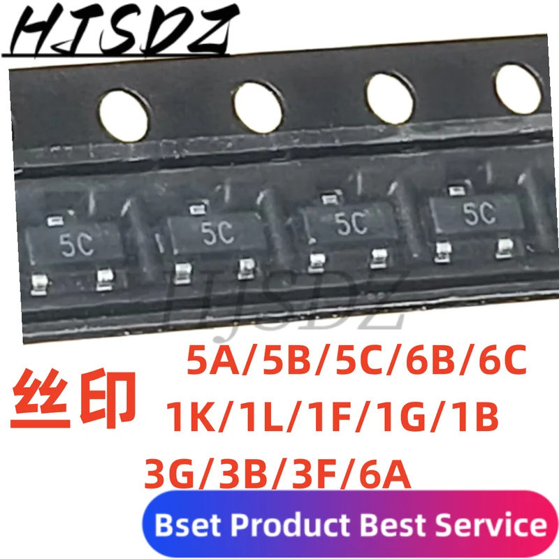 50PCS BC847C SOT BC847 SOT-23 1G BC847B BC846B BC848C BC856B BC857B BC857C BC817-40 BC817-25 BC807-2