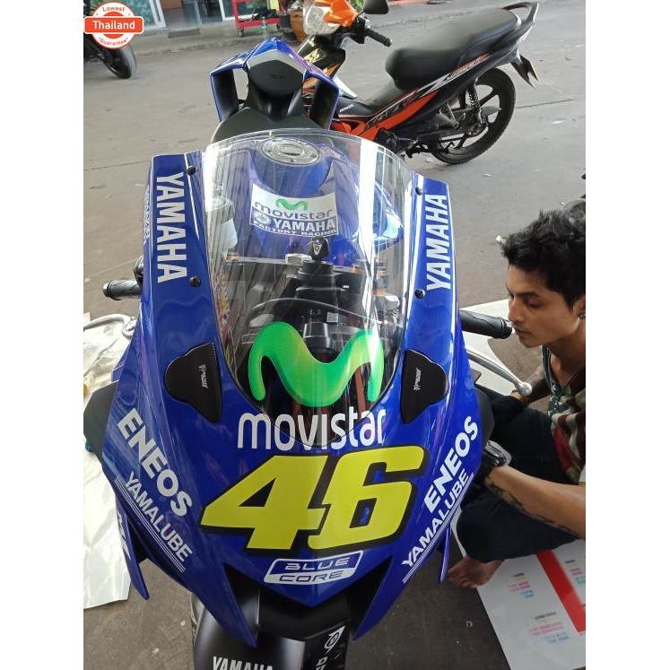 FAKIE อุดกระจก ปิดรูกระจก L/R รุ่น YAMAHA R6 R6M แผ่นปิดรูกระจก วัสดุอลูมิเนียม แข็งแรง ทำสี Anoized