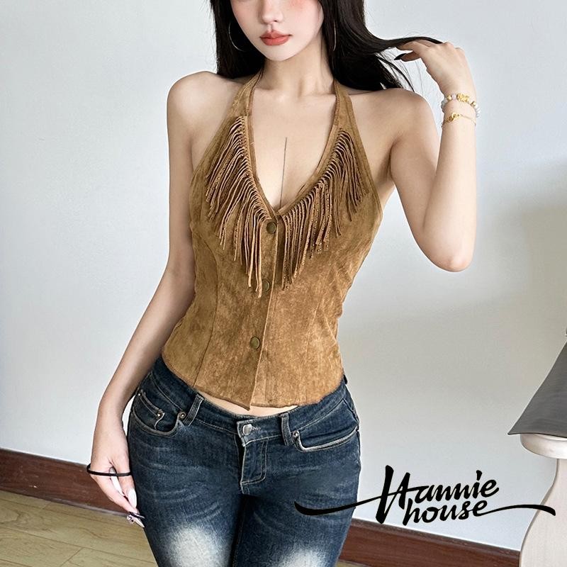 HANIE House - เสื้อกล้ามแขนกุดเปิดหลัง