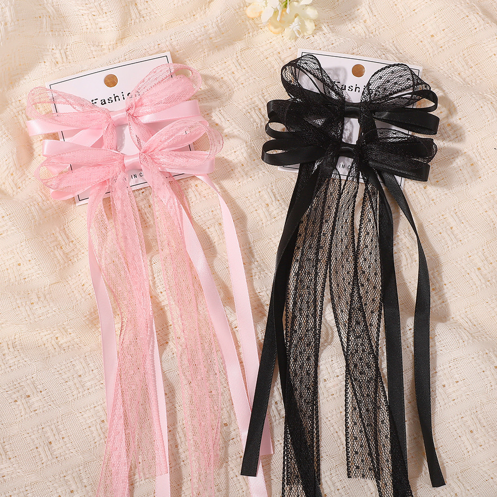 กิ๊บพู่โบว์ยาวสำหรับผู้หญิง 2 ชิ้น สำหรับผูกผมเป็น Ponytail หรือตกแต่งทรงผม พร้อมแพ็กเกจสวยหรู เป็นของขวัญที่เหมาะสม