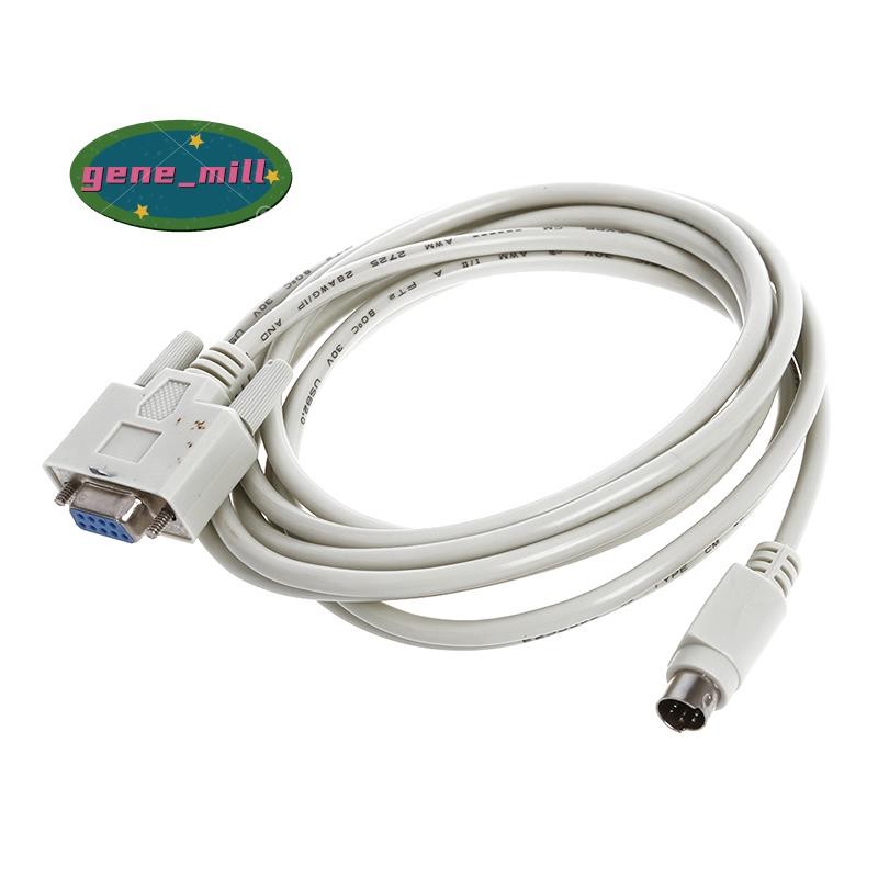 DB9P ถึง 8P Mini Din RS232 ดาวน์โหลดสายสีขาว 8.2 Ft สําหรับ PLC -EH